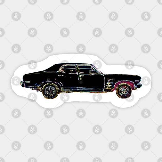 old american car chevy nova Sticker by rickylabellevie